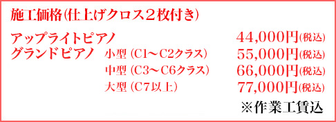 施工価格（仕上げクロス２枚付き）